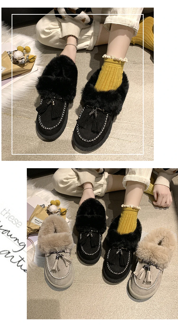 New low price ankle boots for women Winter Snow Boots Leather Plush Non-Slip Rubber Platform Femal Shoes Woman