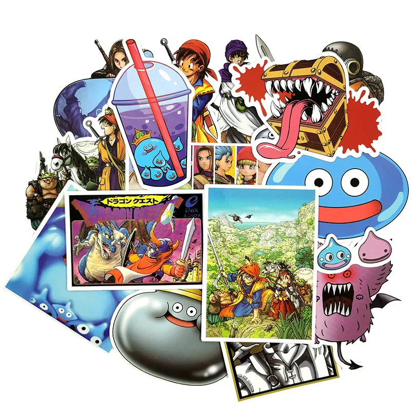 17 шт./лот Dragon Quest; классического фасона; граффити наклейки для гитары скейтборд; ноутбук; багаж велосипедная мотоциклетная игрушка Стикеры
