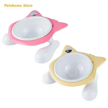 

Cat Raised Feeding Bowl with Stand Adjustable Tilted Food Bowl Reduce Neck Pain