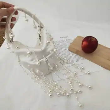 

2020 New Ladies Hand Bags Designer Bags Beading Bucket Pearl Tassel Handbag Fairy Shoulder Bags Ins Hot Tide Bag for Women