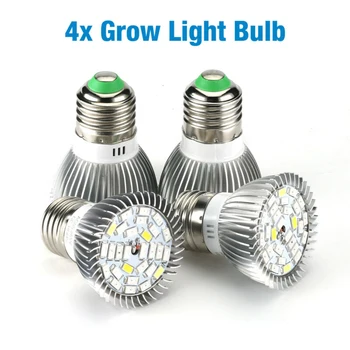 

Parts LED Grow Lights 4PCS Replacement Full Spectrum For Veg Bloom E27