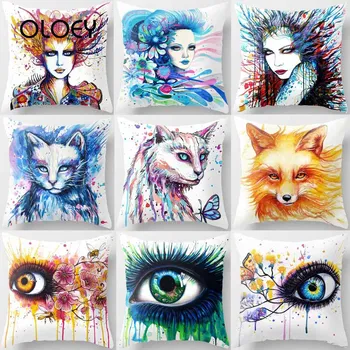 

Hot Sale Funny Cartoon Animal Crazy Lady Wig Cushion Cover Boy Girl Crying Decorative Cushion Cover Home Decoration 45 * 45cm .