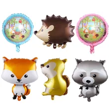 

1pc Big Cartoon Squirrel Foil Balloon Forest Animal Hedgehog Fox Raccoon Squirrel Themed Birthday Party Jungle Toy Decor Supplie