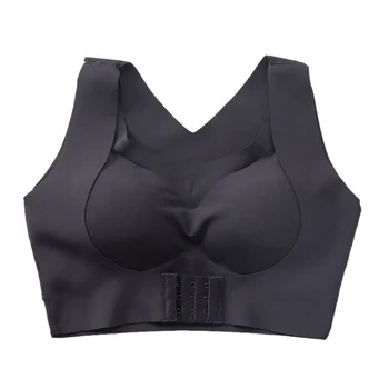 

Humpback Corrected Seamless Latex Underwear Two-in-One Gathering Adjustable Front Buckle Underwireless Beautiful back Bra