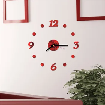 

Wall Clock 3d Diy Roman Numbers Acrylic Mirror Wall Sticker Clock Home Decor Mural Decals Dropshipping Настенные Часы @30
