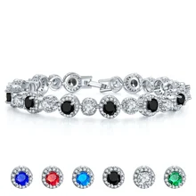 6 цветов круглые модные AAA циркониевые серебряные металлические цепи браслеты и браслеты для женщин хип-хоп Ветер ювелирные изделия элегантность дамы подарок