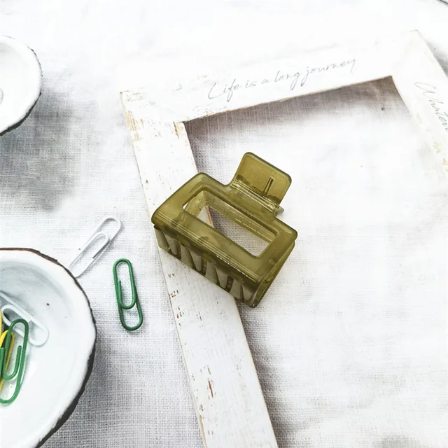 Korean Geometric Acetate Hair Claws Big Size Hair Crabs Clip 2021 Leopard Print Hair Clamps for Women Fashion Hair Accessories green