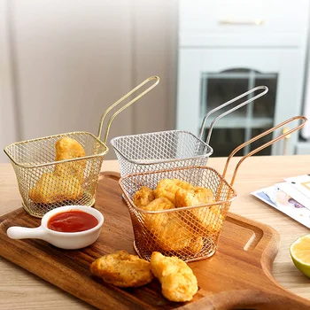 

Colander Tool French Fries Basket Mini Frying Basket Mesh Kitchen Strainer Basket Oil Strainer Stainless Steel Chef Fry Basket