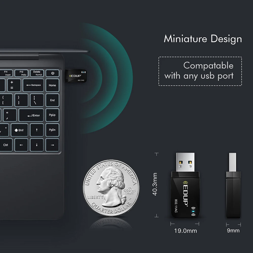 Сетевая карта EDUP 1300 Мбит/с USB 3 0 802.11ac|Сетевые карты| |