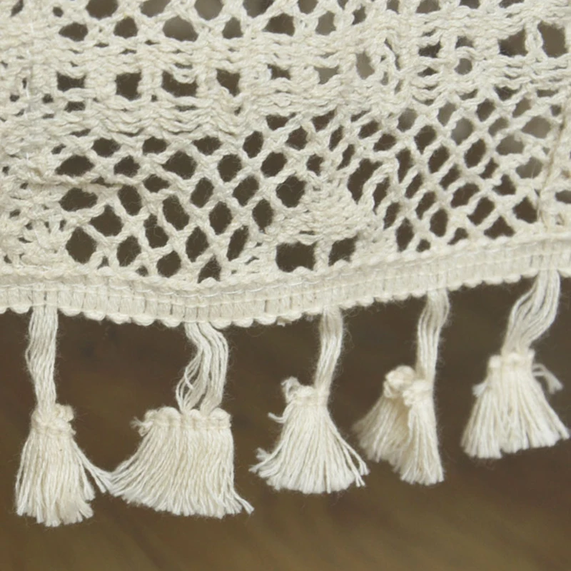  Retro Crochet Lace Tablecloth European and American Style Openwork Handmade Round Tablecloth Table 