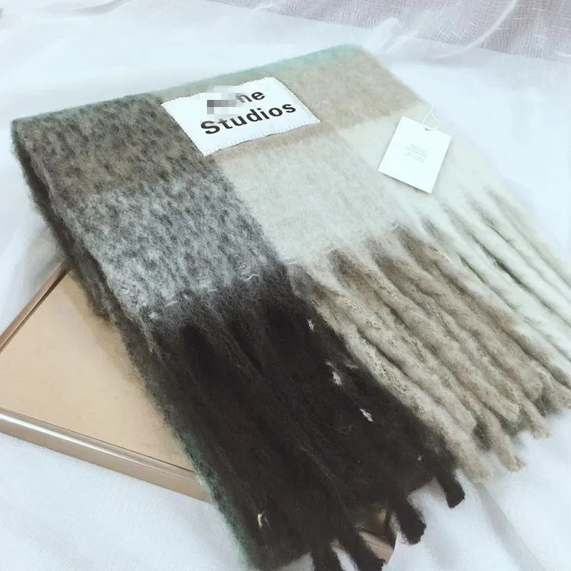 Кашемировая шаль для осени и зимы, зимний модный цветной клетчатый шарф согревает студенческие шеи и толстые шали