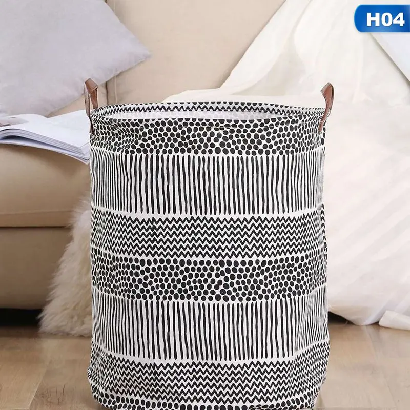 1PC Folding Laundry Basket Cartoon Storage Barrel Standing Toys Laundry Organizer Clothing Storage Bucket Holder Pouch Household - Цвет: H04