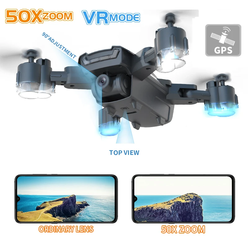 LAUMOX G11 gps Дрон 4K HD камера оптический поток wifi FPV 50 раз зум RC Дрон складной Квадрокоптер вертолет Профессиональный Дрон