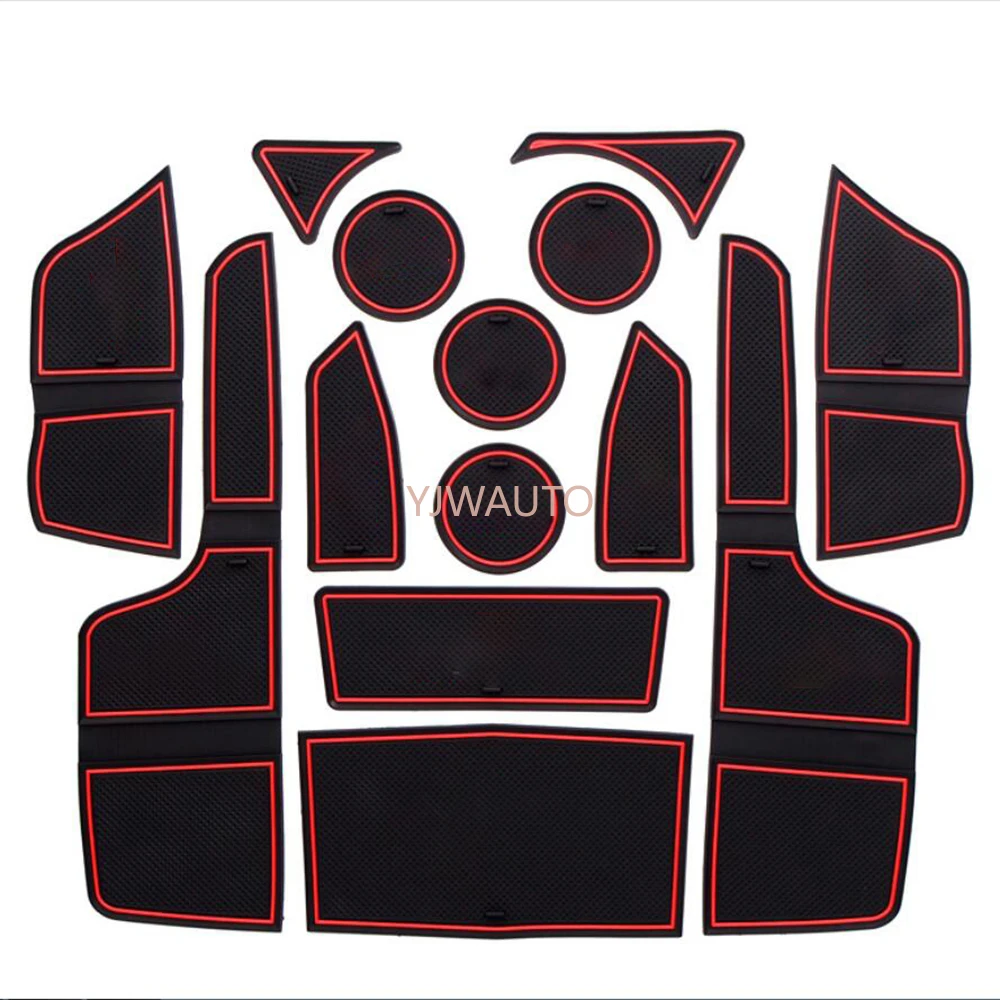 

Door Slot Mat for Ford Everest 2015-2017 Gate Groove Cushion Car Door Rubber Cup Holder Mats Anti-slip Carpets Position