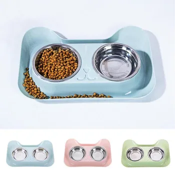 

Durable Dog Cat Bowls Stainless Steel Feeding Bowls with Non-spill & Non-skid Design for Pet Food and Water Elevated Feeding