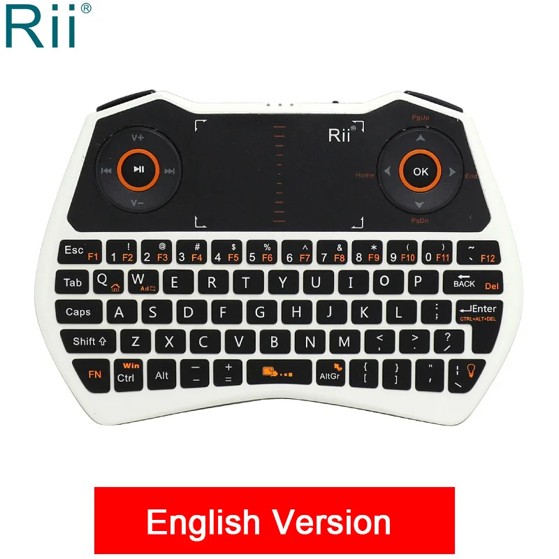 English Version Rii i28 все в одном подсветка мини 2,4 ГГц Беспроводная клавиатура с тачпадом/аудио чат для Android tv Box/мини ПК/ноутбука - Цвет: English Version