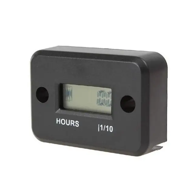 Motorcycle Hour Meter With Battery Timer LCD Digital Display RPM Car Jet Ski Boat Meter Counter Tachometer Gauge Engine Tool black