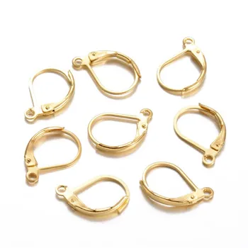 

20pcs 15x10mm Brass Lever Back Hoop Earrings Metal Jewelry Making DIY Findings Accessories, Nickle Free, Hole: 1mm F70
