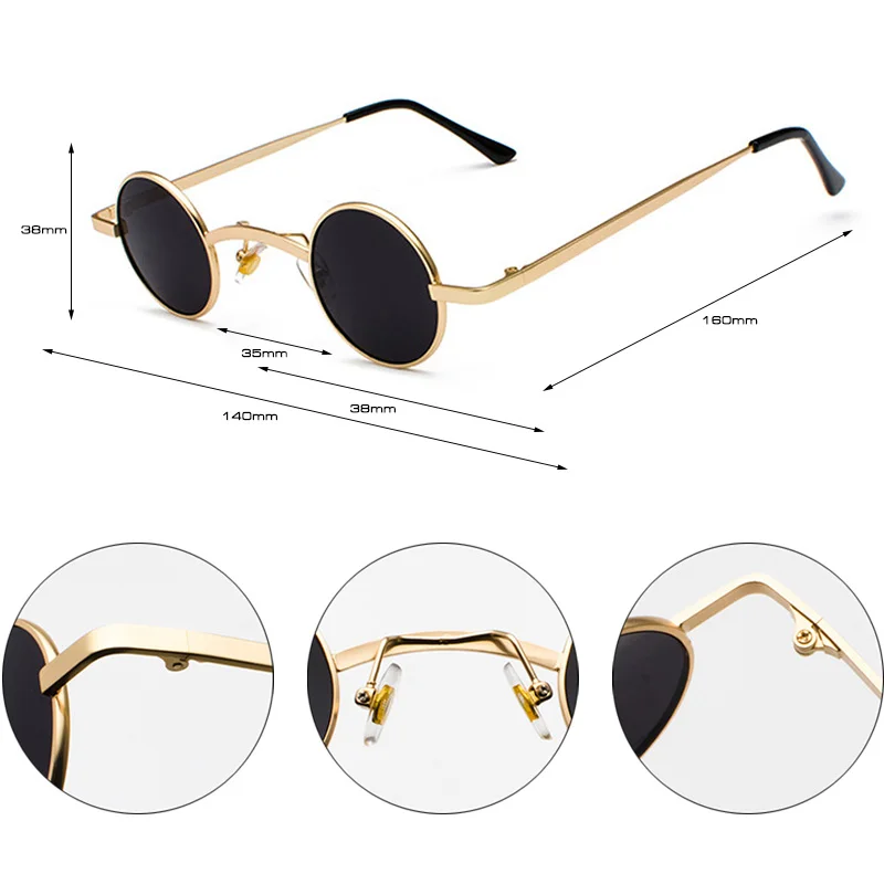 SHAUNA солнцезащитные очки с широким мостом в стиле ретро, рок, панк, классические маленькие круглые прозрачные красные солнцезащитные очки UV400