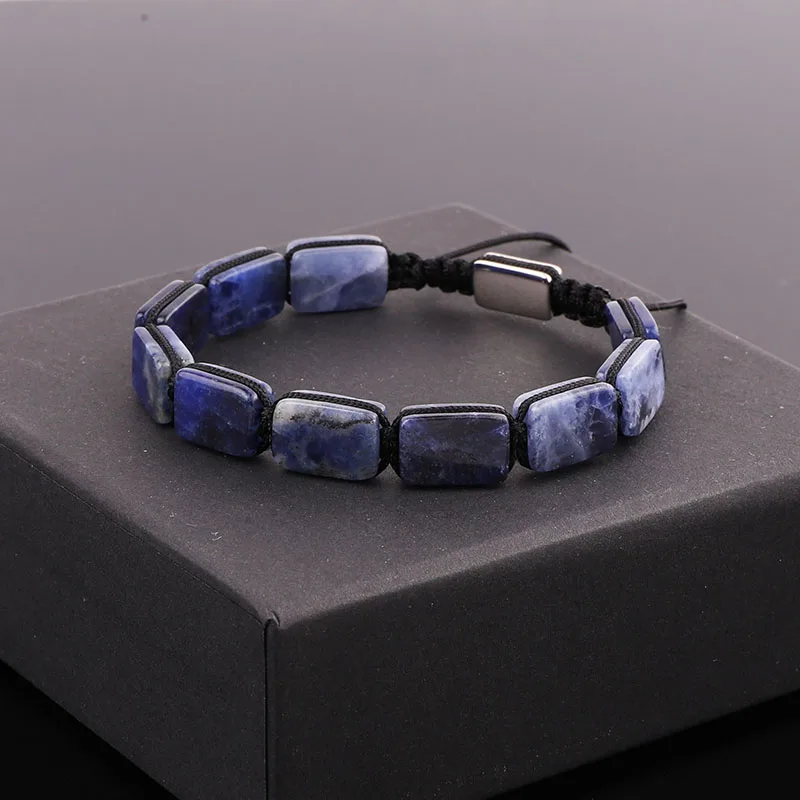 New Arrival Natural Stone Square 7 Chakra Energy Stone Crystal Beads Braided Custom Macrame Bracelet Jewelry Men Women - Image 3