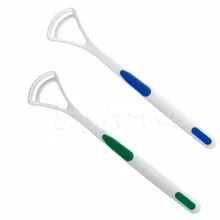 2 Pcs Soft Dental Care Clean Bad Breath Scraper Handle Oral Tongue Cleaner Brush#TD0020