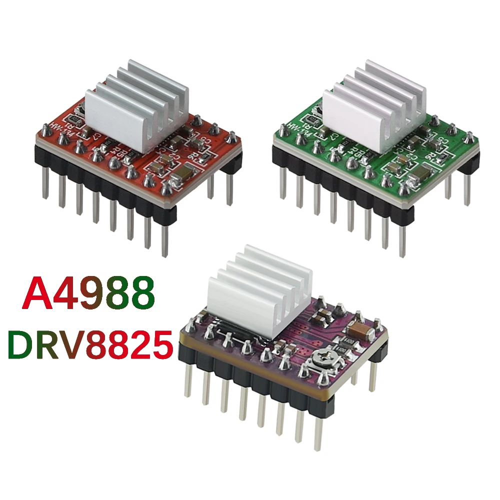 

3D Printer Parts A4988 DRV8825 Stepper Motor Driver With Heat sink For SKR V1.3 1.4 GTR V1.0 MKS GEN V1.4 board