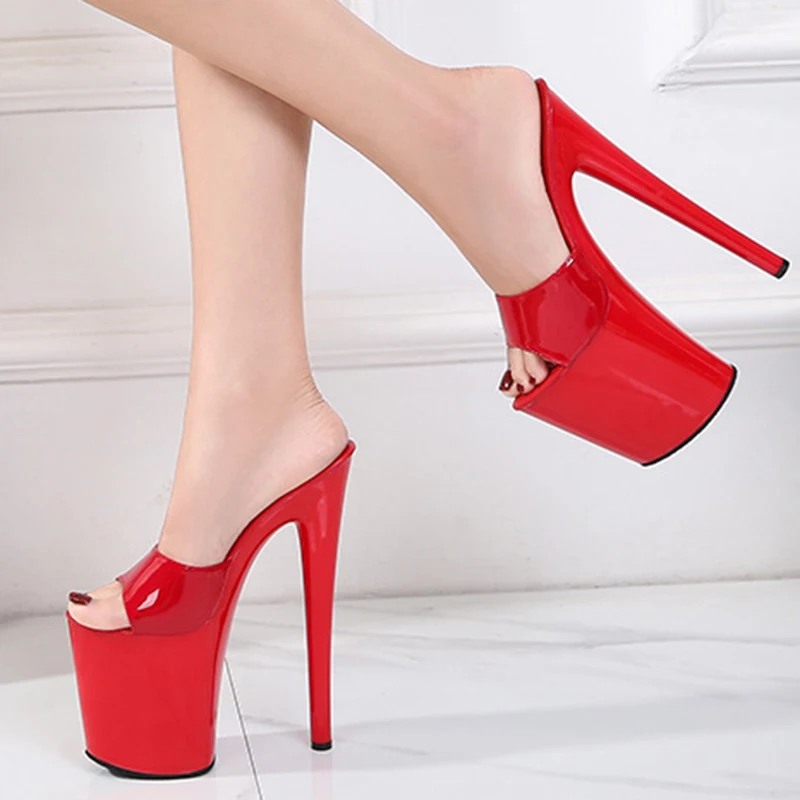 Тапочки на шпильках женские босоножки высоком каблуке пикантные 17 см 20 женская