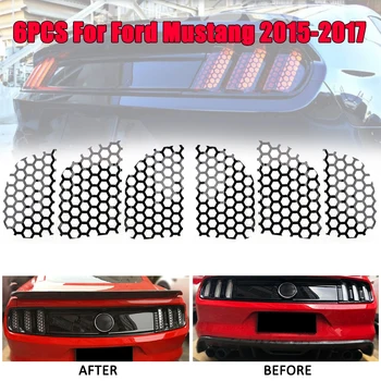 Car PVC car rear light honeycomb lamp decoration stickers sticker decal for Ford Mustang 2015-2017 qhcp car styling abs letter sticker rear trunk decklid badge emblem stickers decoration fit for ford mustang 2015 2016 2017 2018
