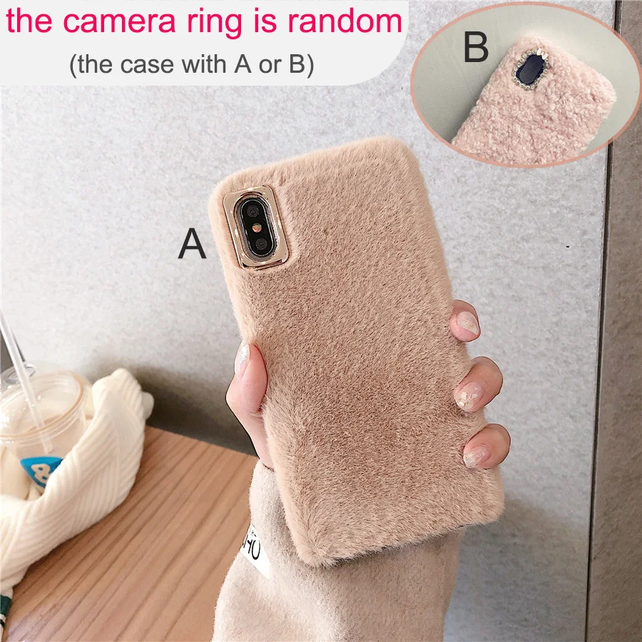 Чехол для Oppo Рено ACE 2 2Z Z 10X F9 F11 Pro A7X F1 F1S F5 F7 F3 плюс A73 A75 A83 A1 A3 A5 A3S A1K A7 с милыми меховыми чехол Крышка - Цвет: Khaki--chunse