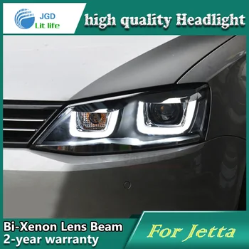 

Car Styling Head Lamp case for VW Jetta Headlight 2012-2016 LED Jetta Headlights DRL Daytime Running Light Bi-Xenon HID