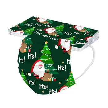 

10pc Disposable Adult Mask Mascarilla High-quality Christmas Printed Mask 3-layer Non-woven Fabric Santa Claus Prints Adult Mask