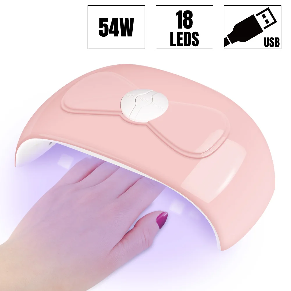 54W 18LEDs T3 86/80/54 Вт УФ лампа светодиодный Сушилка для ногтей с USB 18 светодиодный s УФ лампа для ногтей, Сушилка лампы для Полимеризации Гель лак для ногтей Маникюрный Инструмент - Цвет: 54W 18LEDs T3