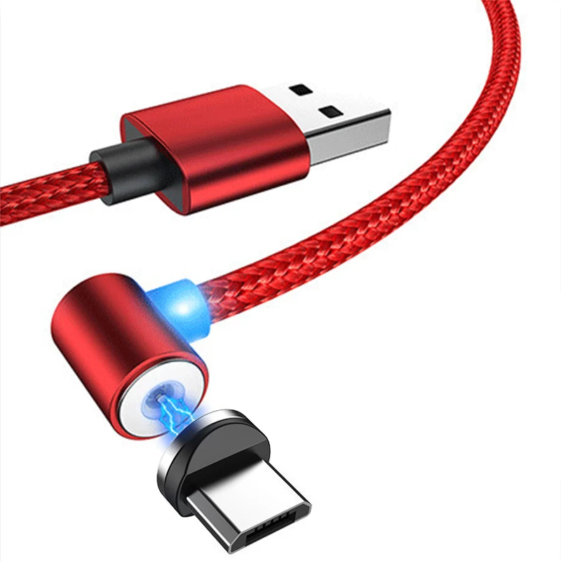 Android red Магнитное зарядное устройство Micro USB кабель для samsung S9 8 Быстрая зарядка usb type C кабель зарядное устройство для зарядки данных кабель для мобильного телефона USB шнур - Цвет: Android red