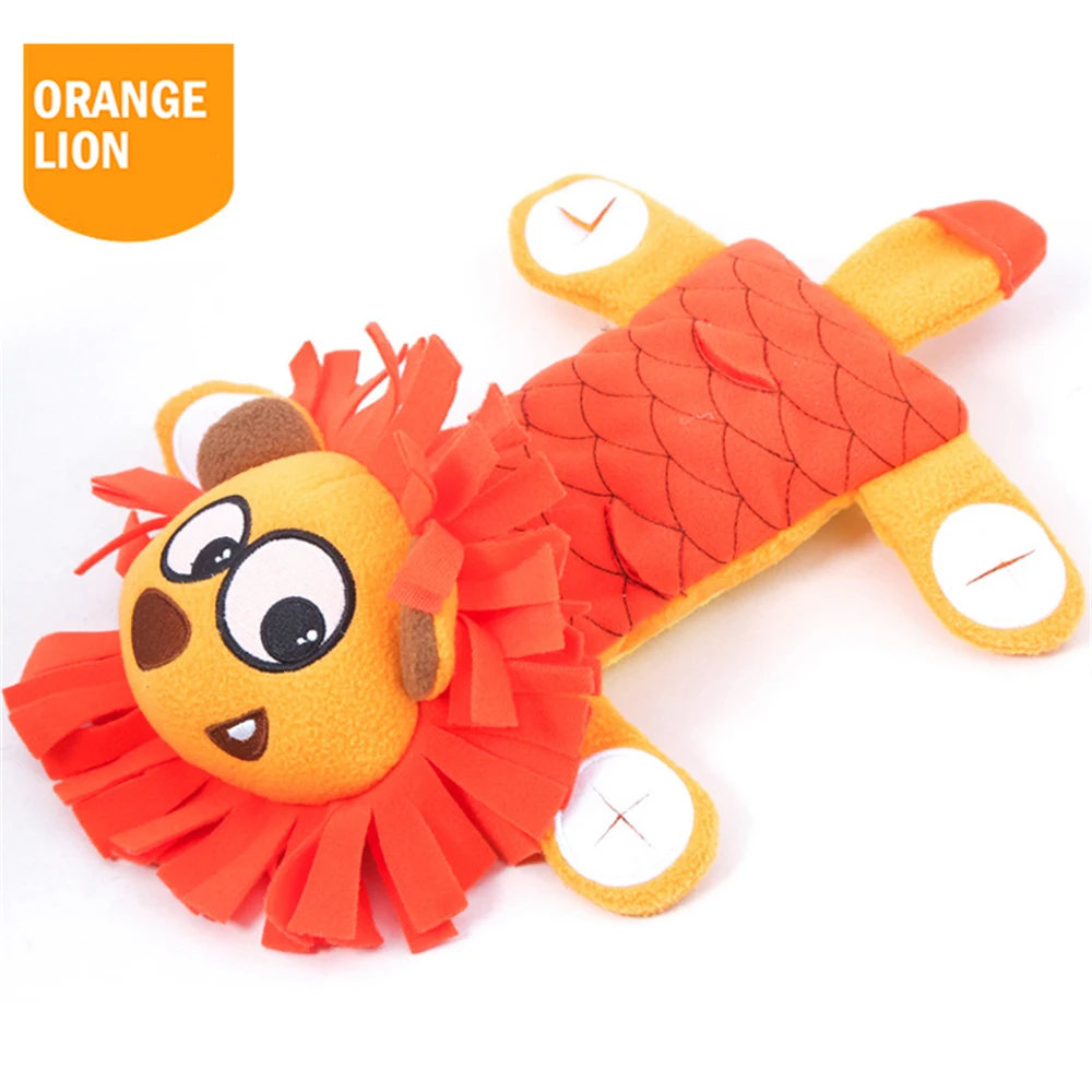 Dog Toys Squeaky Plush Animal Monkey Lion Bull Shape Dog Molar Chew