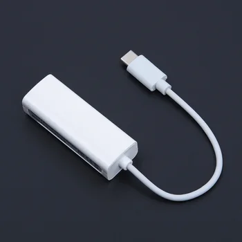 

1pc Adapter Plastic Type C USB-C to RJ45 LAN Network Cable White USB 2.0 100Mbps Plug and Play