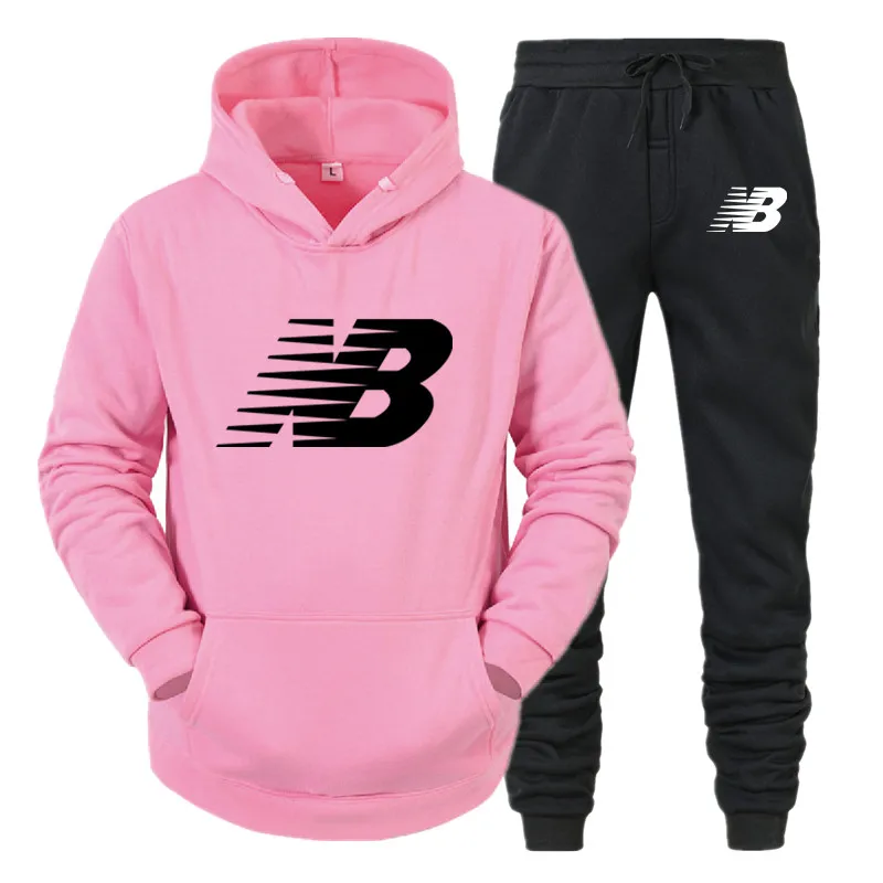 

New men Hoodie set tracksuit Sweatshirt set Fleece Hoodie + sweatpants jogging Homme pullover sweatsuit for men