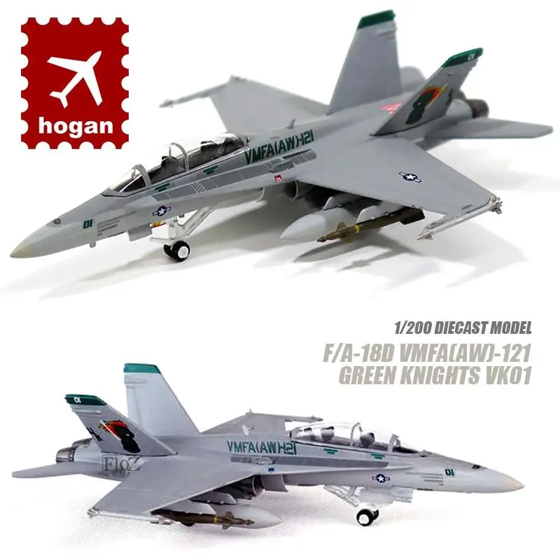 HOGAN F/A-18D VMFA(AW)-121 Зеленые Рыцари VK01 1/200 литая модель самолета