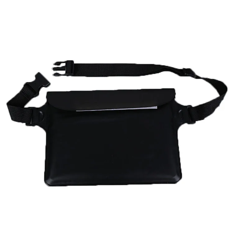 Водонепроницаемая пляжная сумка для телефона ПВХ подводная сухая матовая полупрозрачная сумка на плечо поясная сумка для плавания - Цвет: BLACK