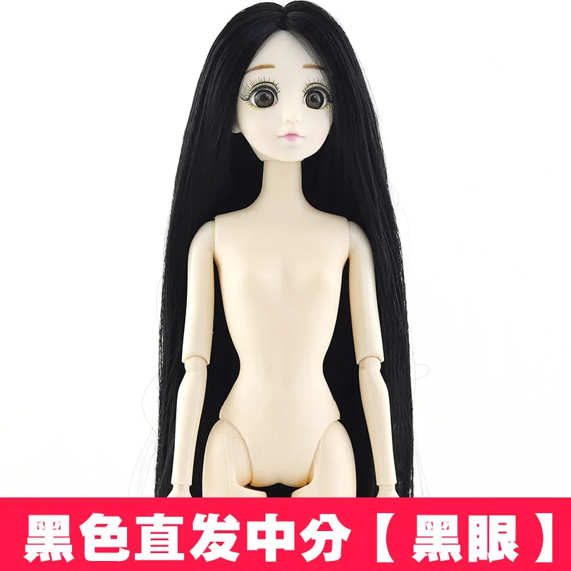 1/6 BJD куклы 13/20 шаровая шарнирная кукла с 3D глазами 30 см кукла длинный парик волосы женские голые обнаженные тела куклы игрушка для девочек Модная Кукла - Цвет: Black A