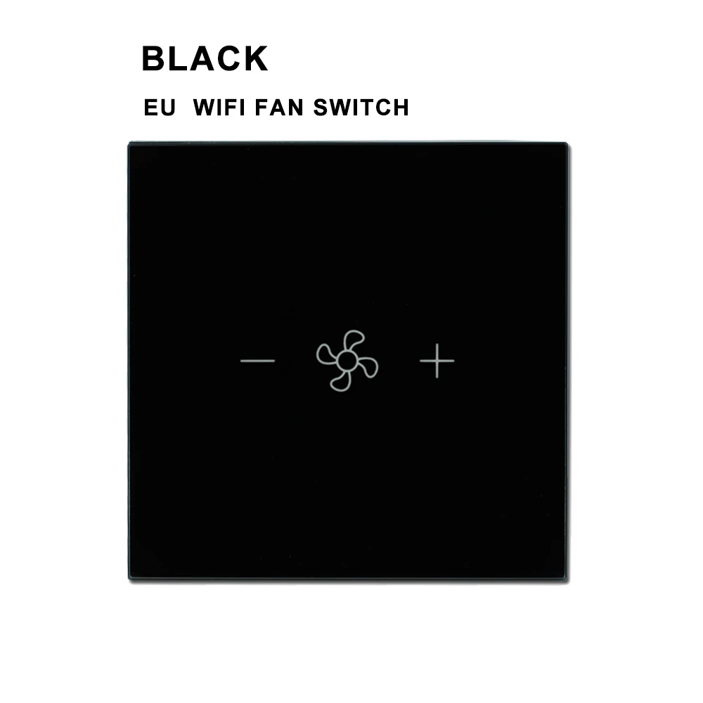 AVATTO умный Wifi потолочный вентилятор переключатель, ЕС/США туя умный таймер жизни и различные контроль скорости работы с Alexa, Google Home - Цвет: EU  BLACK