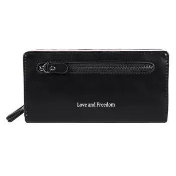 

Women Purse pu Leather Zipper Long Wallet Women Wallets Female Bag Vintage Simple Fashion(Black)