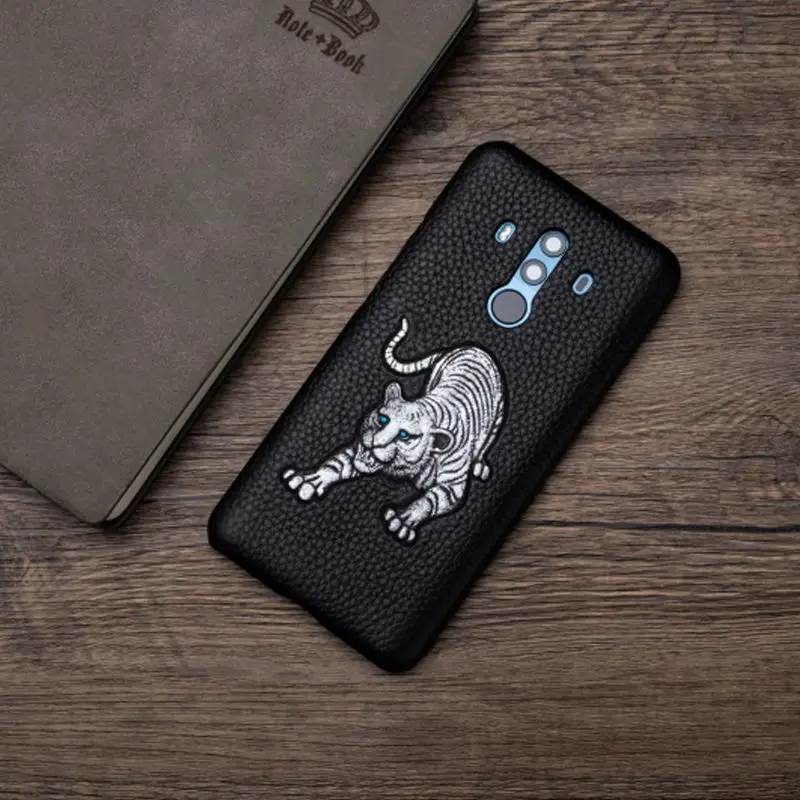 Litchi чехол для телефона с рисунками животных для huawei mate 10Pro 9 10 20 Lite P10 P20 P30 Lite Pro Чехол для Honor 8X9 10 V2 - Цвет: Tiger