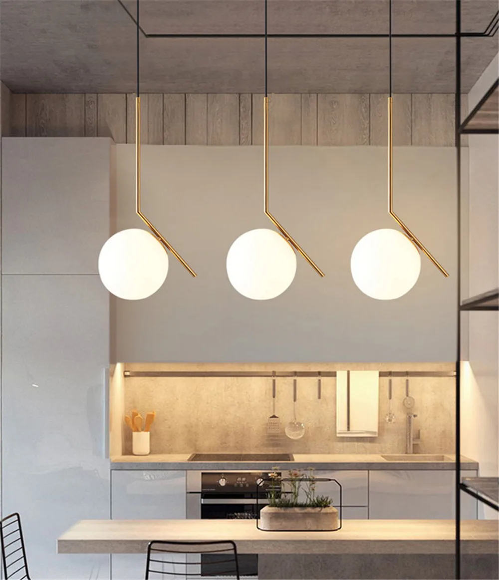 Creative Circle Glass Hanging Lamp Loft Modern LED Pendant Light Iron Gold Dining Room Home Decor Lighting Fixtures Hanglamp (14)