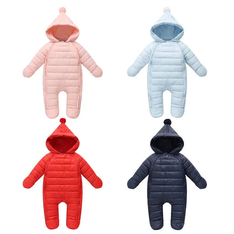 

2019 New Style Children Crawling Clothes Winter Infants Baby down Cotton Warm One Piece Newborns Thick Romper