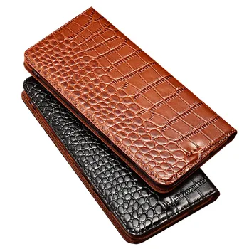 

Case for Lenovo K5 Play L38011 Crocodile pattern Genuine Leather Flip wallet Cover for Lenovo K5 Pro L38041 Phone cases Coque
