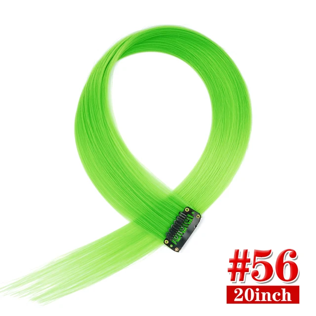 Clip in Hair Extensions Highlights Straight Long Hairpiece Hair Accessories for Girls Women Kids Doll Hair Pieces Wigs Pieces 56