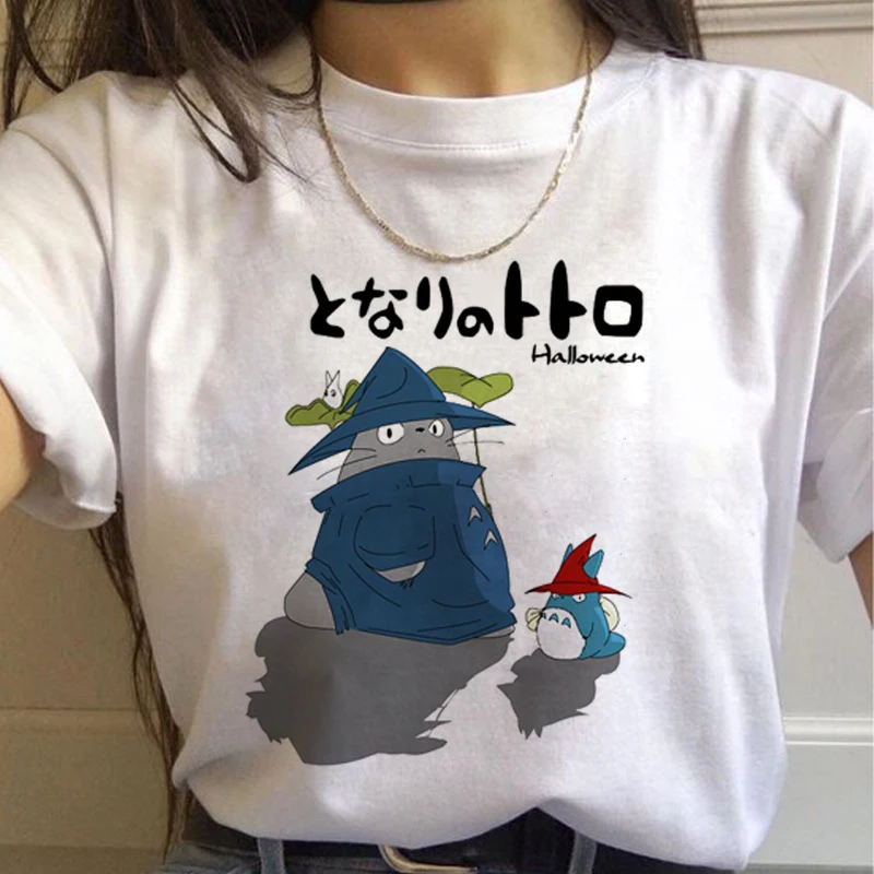 Totoro Studio Ghibli Harajuku футболка женская Miyazaki Hayao Ullzang Kwaii футболка с рисунком 90s футболка "Аниме" модная футболка женская