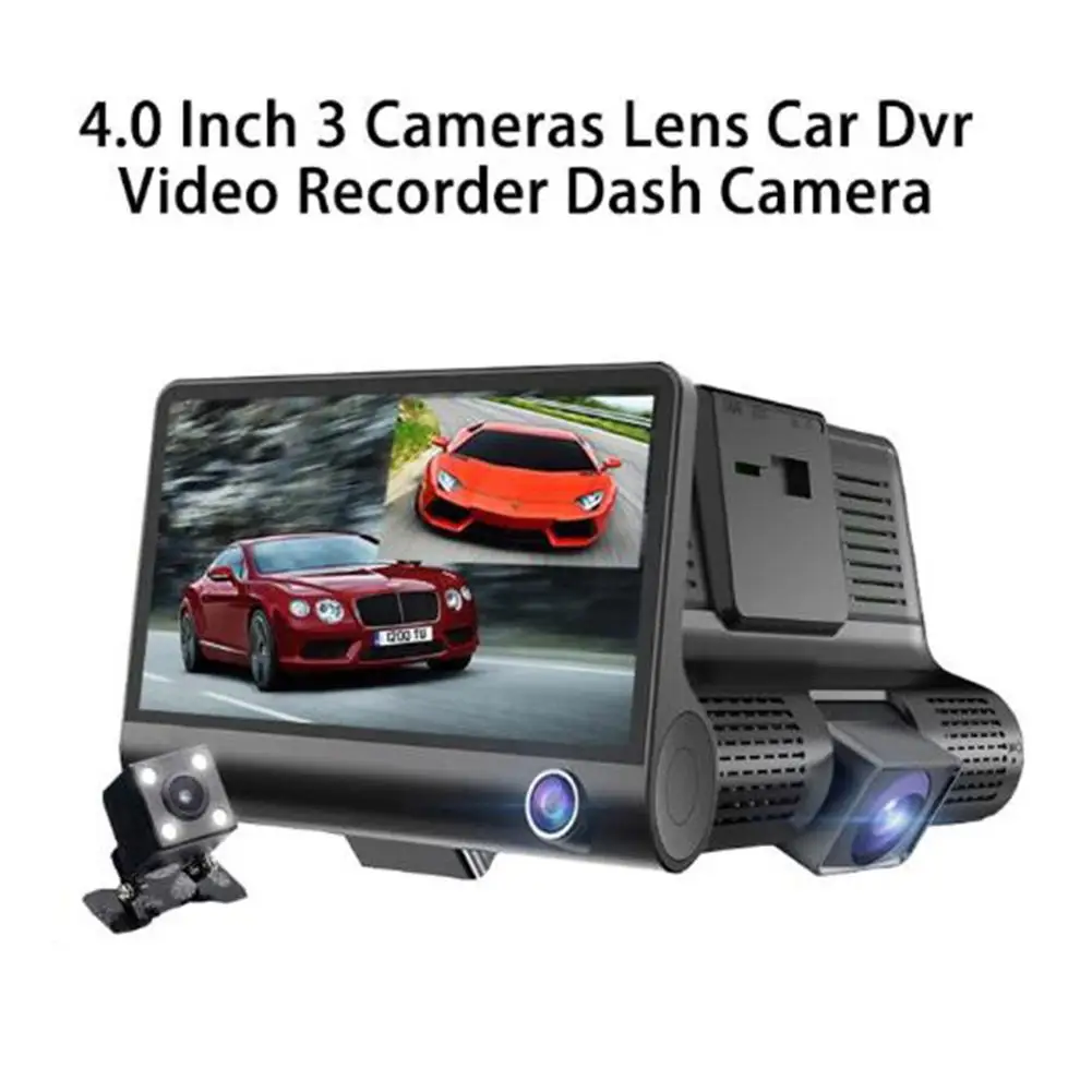 

Car DVR 4.0 Inch Full HD 1080p 3 Camera Dual Lens Rearview Video Camera Recorder Auto Registrator Night Vision Dash Cam