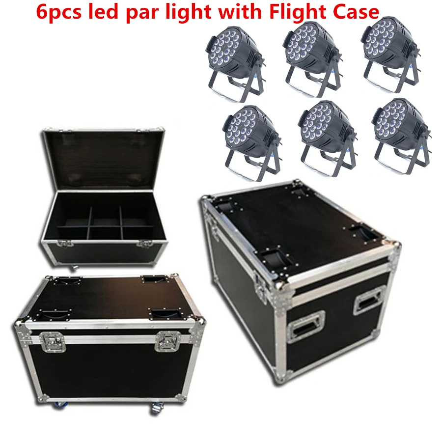6 шт. led par light с летным корпусом 18x18 Вт 6в1 rgbwa+ uv DJ Par Банки dmx 512 dmx стробоскоп стирка освещение сценическое освещение эффекты