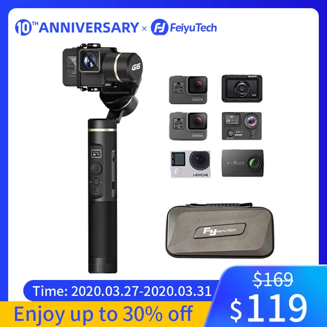 $US $139.40 FeiyuTech G6 Splashproof Handheld Gimbal Feiyu Action Camera Wifi + Bluetooth OLED Screen for Gopro